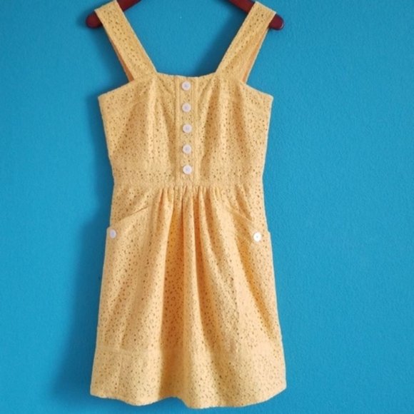 {Marc by Marc Jacobs} Yellow Eyelet Flower Dress - Picture 1 of 8